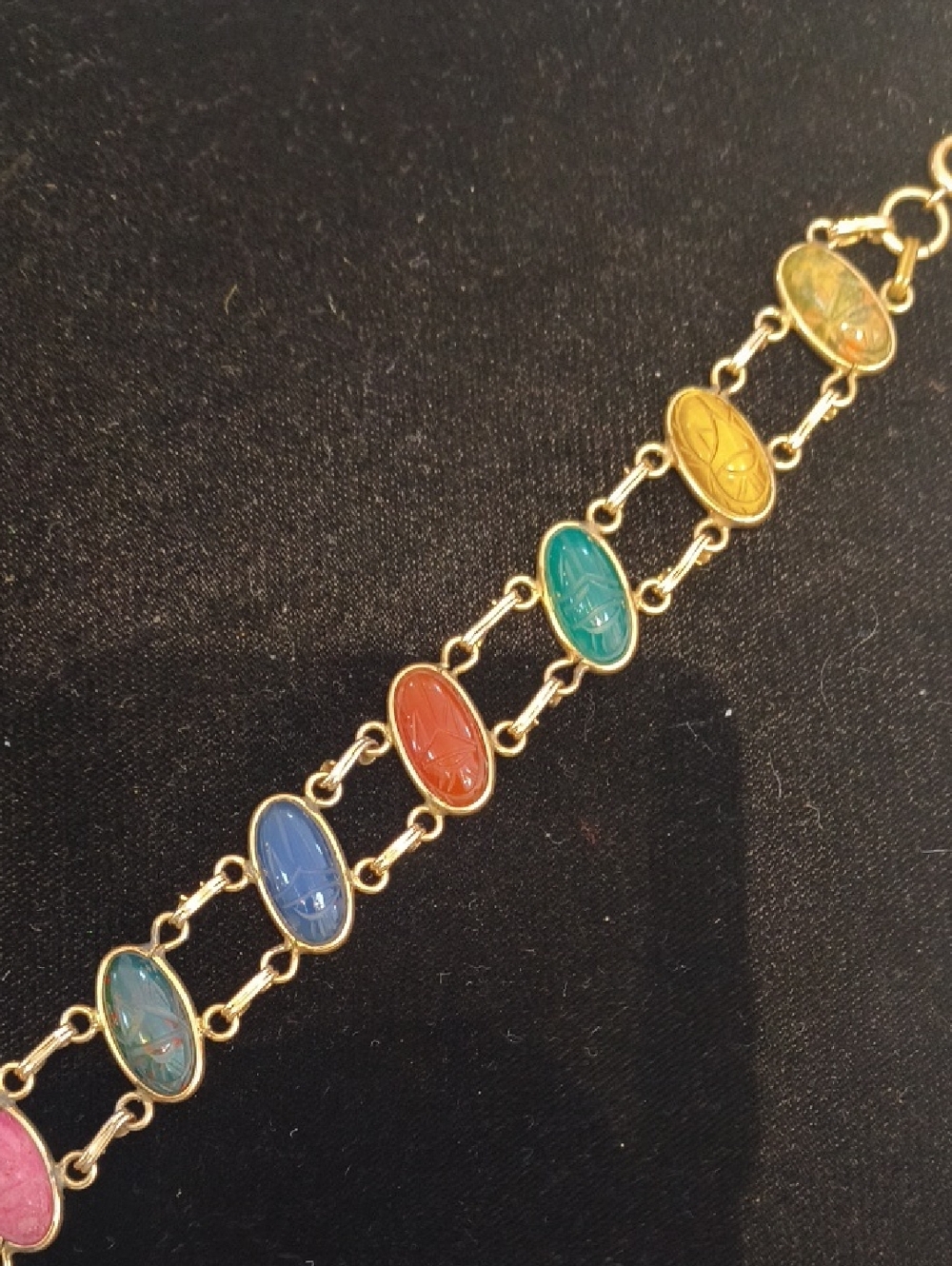 Multicolor Oval Link Bracelet - Gold Tone Women’s Jewelry
